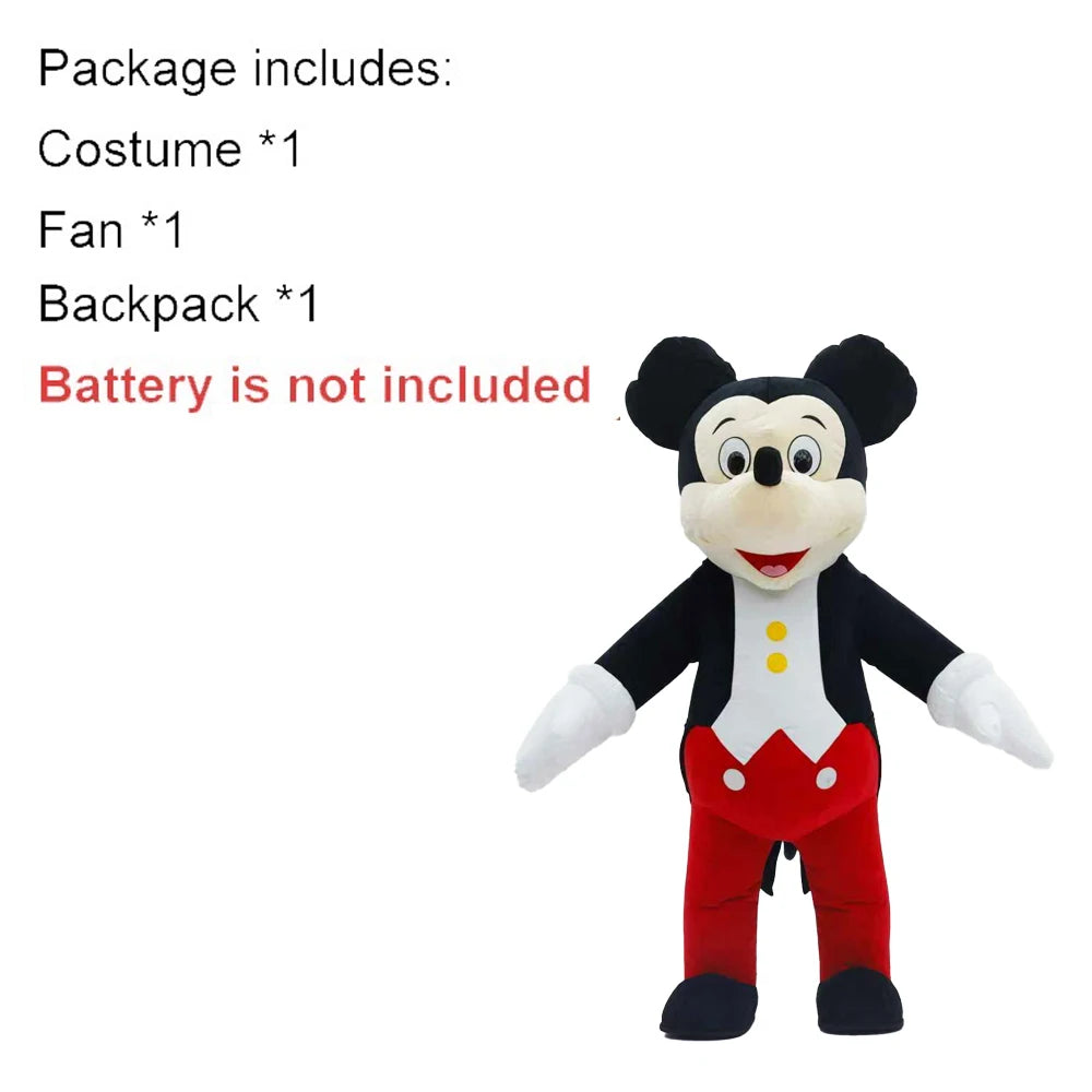 2M Cartoon Mouse Inflatable Costume Mascot Parade Adult Character Cosplay Animal Birthday Halloween Party Event Plush Set