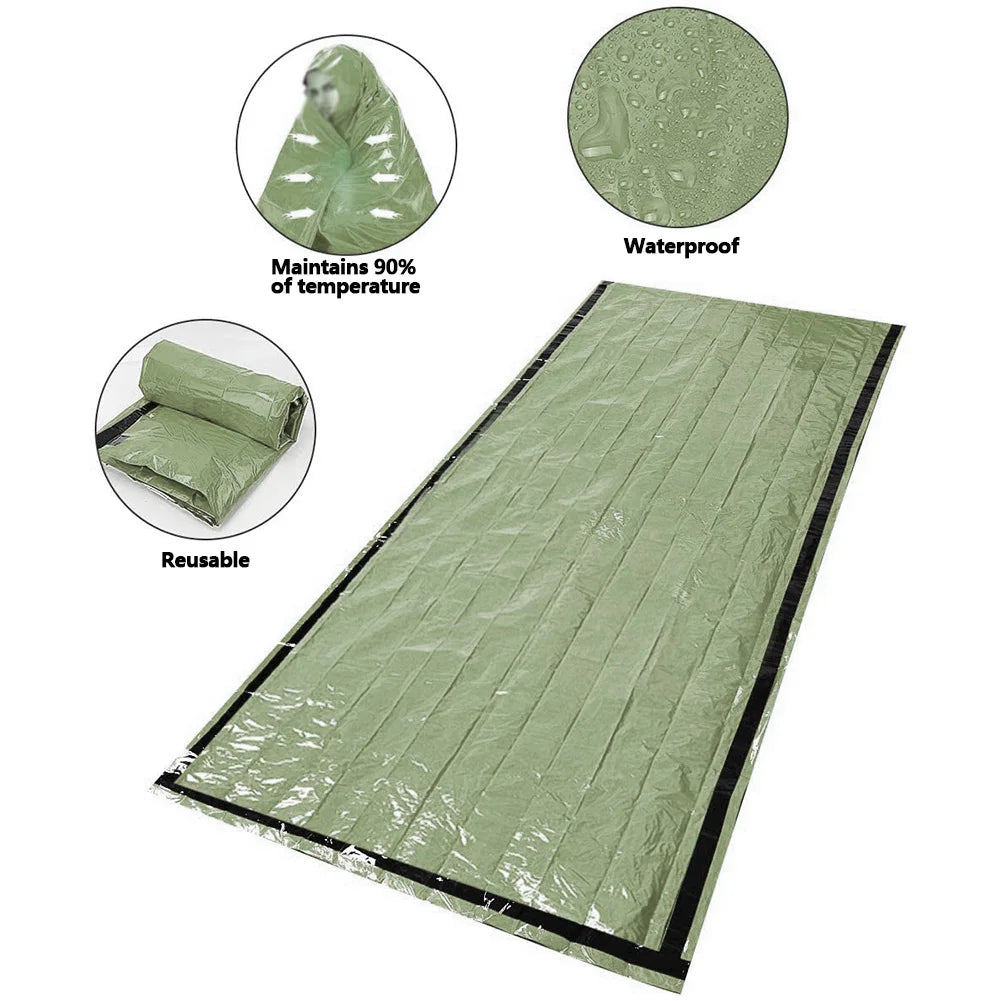 1-6pcs Emergency Mylar Thermal Blanket Survival Sleeping Bag for NASA Body Warmer Outdoor First Aid Camping Hiking Travel