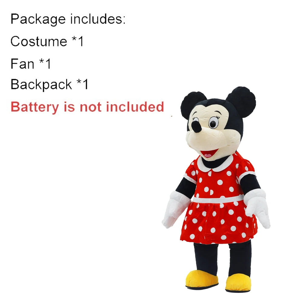 2M Cartoon Mouse Inflatable Costume Mascot Parade Adult Character Cosplay Animal Birthday Halloween Party Event Plush Set