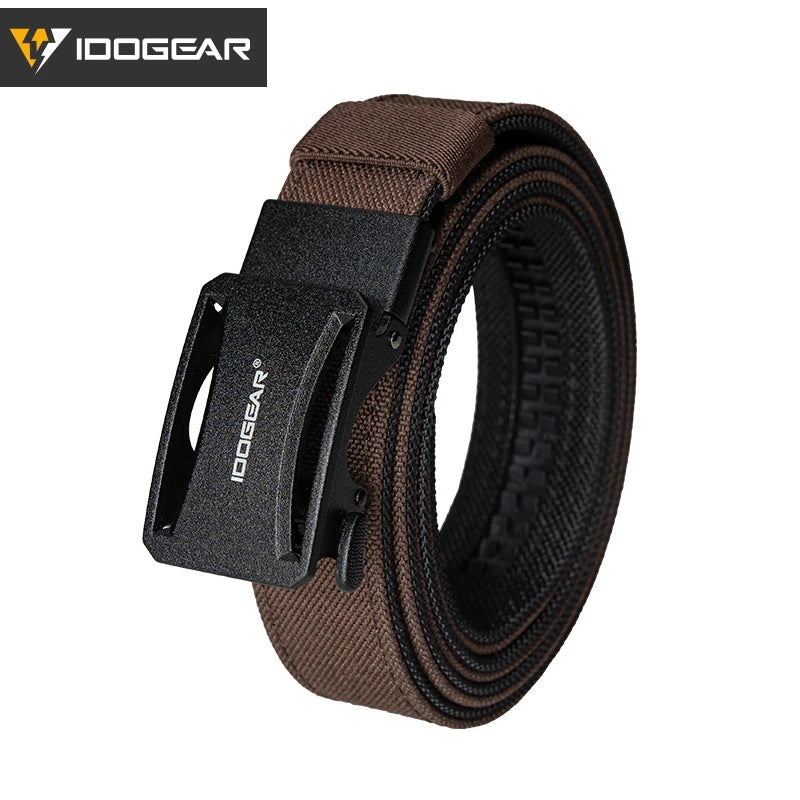 IDOGEAR Tactical Ratchet Belt 1.25” EDC Gun Belt Heavy-Duty Nylon CCW Belts with Quick-Adjust Buckle for IWB/OWB/AIWB Carry 3443