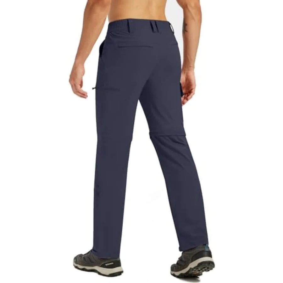 Men's Hiking Convertible Pants Quick-Dry Waterproof Lightweight Zip-Off Outdoor Stretch Cargo Work Pants