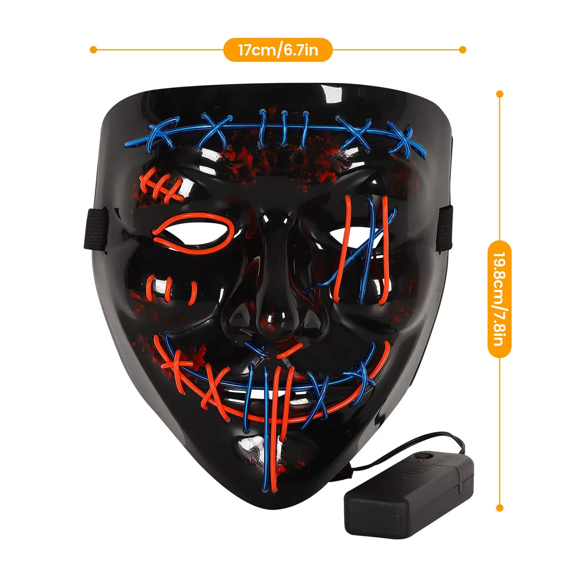 3 PACK Halloween Scary Mask LED Mask LED Purge Mask LED Light Up Mask for Halloween Costume