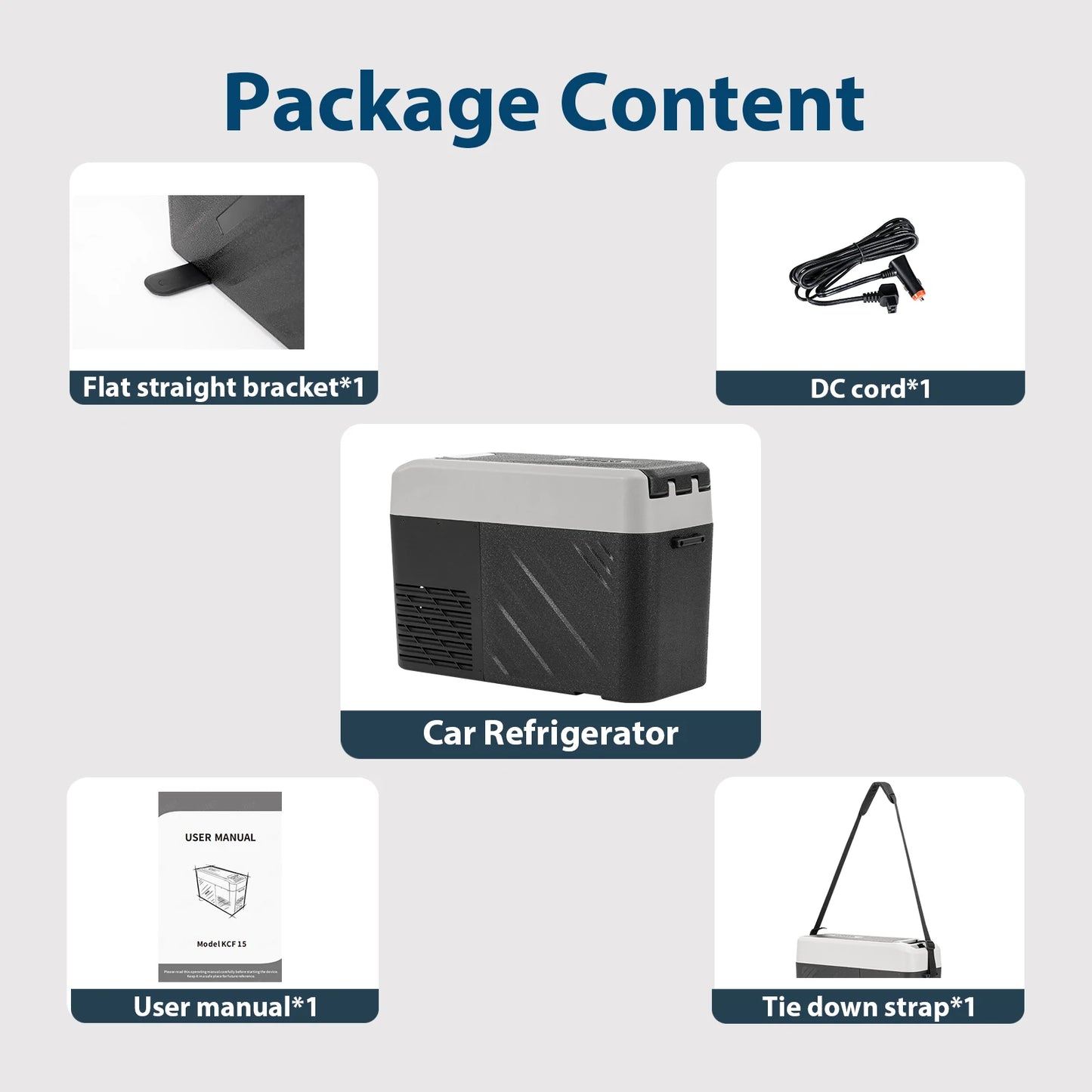 Alpicool KCF15 15L Compressor Cool Box Portable for Car, Truck, Compact Camping Fridge 12/24V DC Cool Box for Travel, Food & Dri