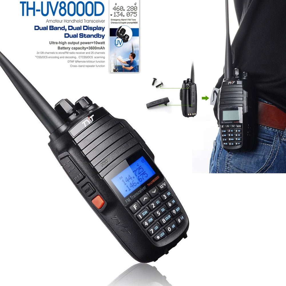 NEW TYT TH-UV8000D Type-C Charging Amateur Radio Cross Band Repeater VHF UHF Dual Band 10W Walkie Talkie Long Range