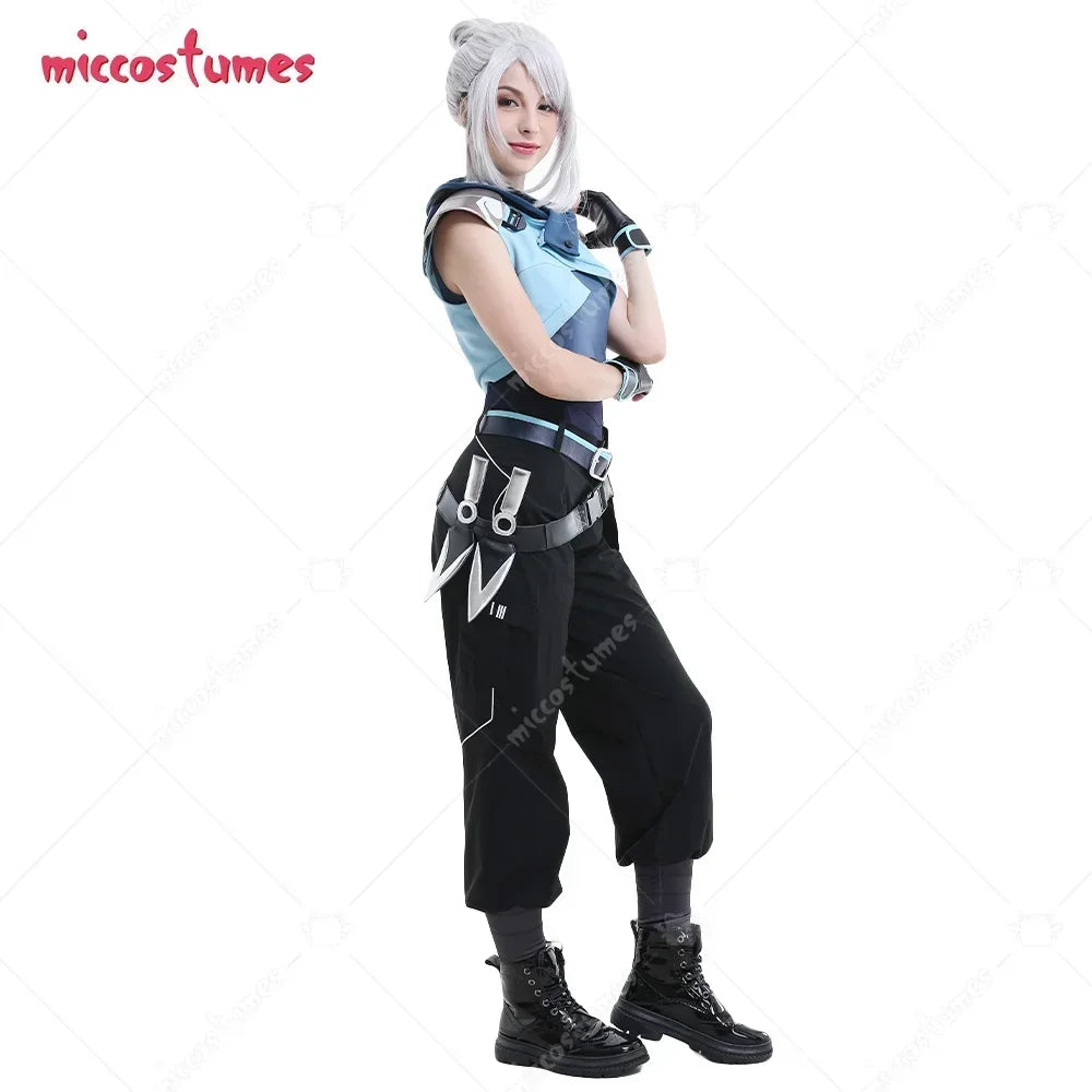 Miccostumes Black Cosplay Costume Unisex Sportswear Outfits with Belts Gloves
