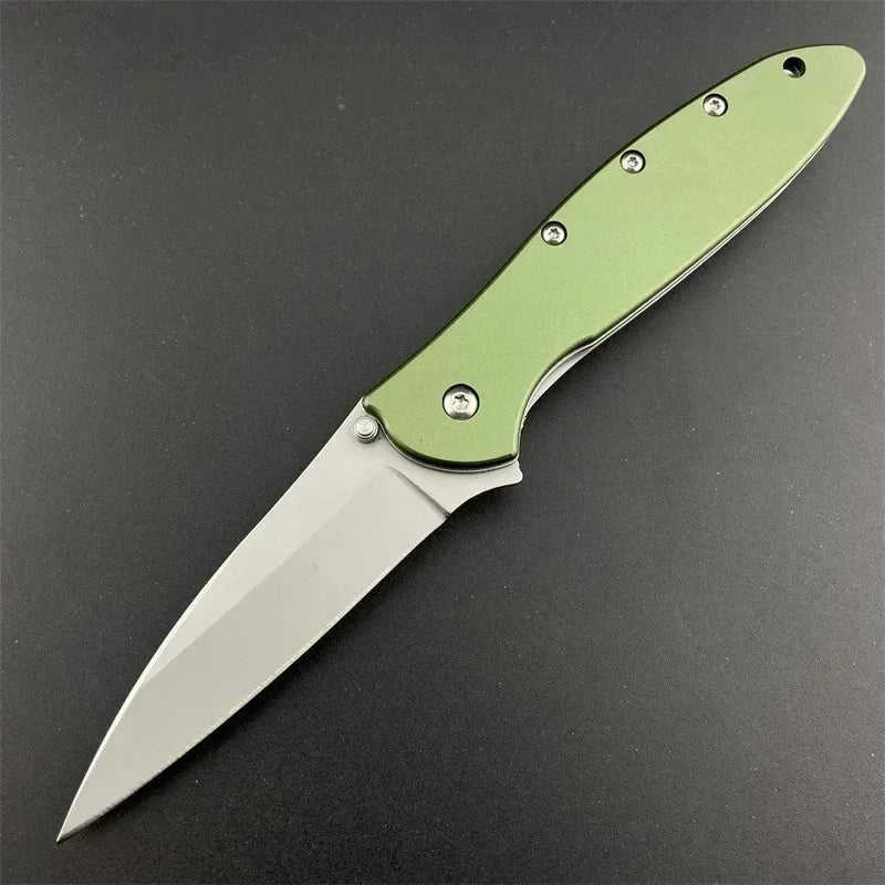 KS Leek 1660 Aluminum Folding Knife 8Cr13Mov Blade EDC Knife Window Breaker Self-Defense Tool Outdoor Fishing Knife Men's Gifts