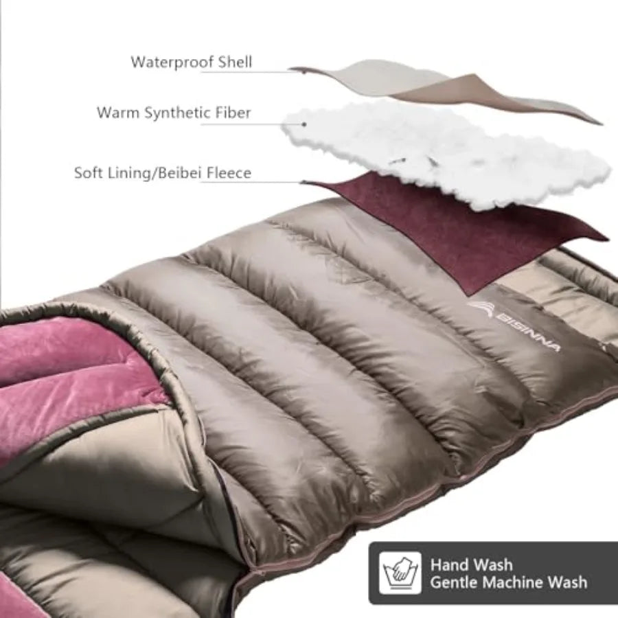 0 Degree Sleeping Bag XL for Adults Cold Weather Sleeping Bags Winter Big and Tall Large Sleeping Bags Zero Degree Camping