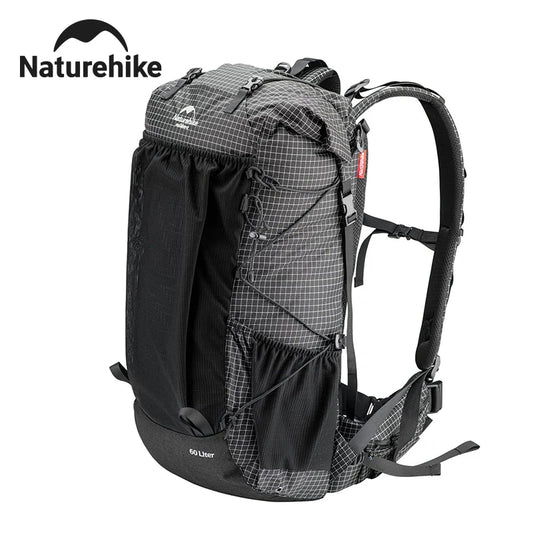 Outdoor Mountain Backpack 60+5L Waterproof High Capacity Sports Climbing Hiking Travel Bag With Rain Cover