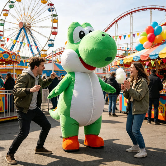 2.2M Green Dinosaur Inflatable Costume Mascot Parade Adult Character Cosplay Animal Birthday Halloween Party Event Plush Set