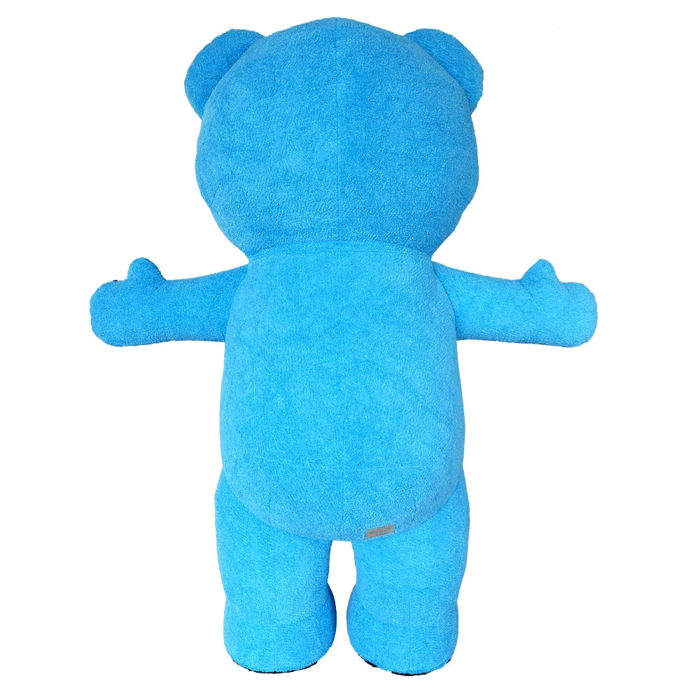 Blue Teddy Bear Inflatable Costume Mascot Parade Adult Character Cosplay Animal Birthday Halloween Party Event Plush Set