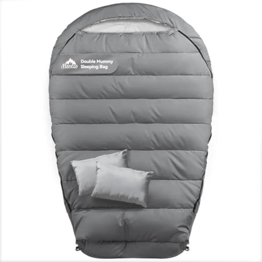 Mummy Double Sleeping Bag for Adults with Pillow Cold Weather 0 Degree 2 Person Sleeping Bag for Big Tall Mens Couples Family