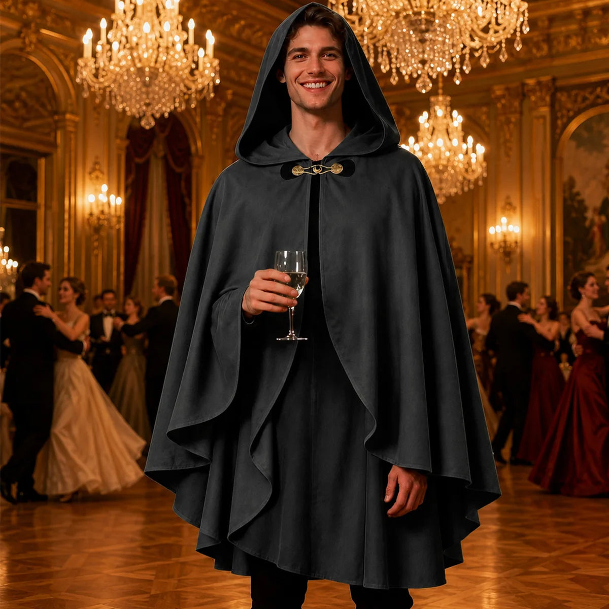 Renaissance Hooded Cape Vintage Cloak Medieval Cloak with Hood Halloween Medieval Cosplay Cloak