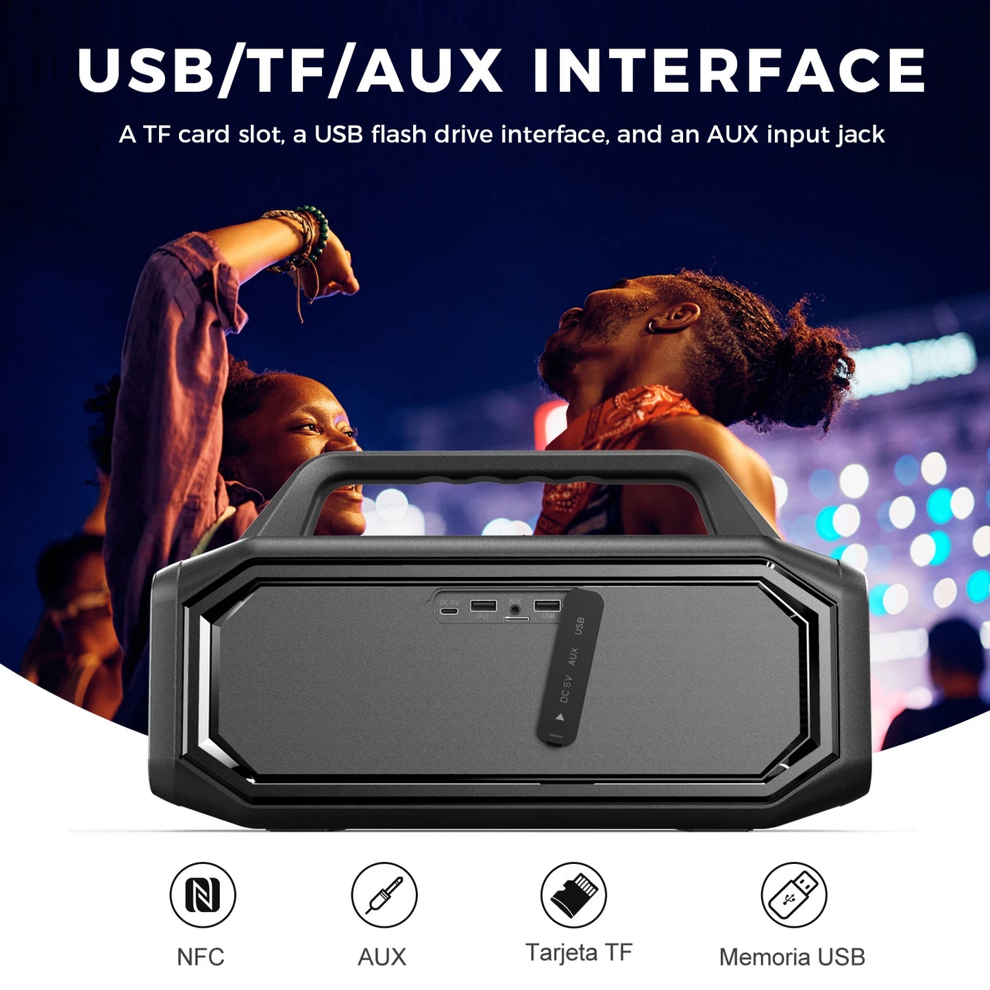 W-KING BT261-2 80W Speakers Bluetooth Wireless, Portable Outdoor Speakers Loud with Bass Boost, Stereo Pairing, Reverse Charging, IPX6 Waterproof