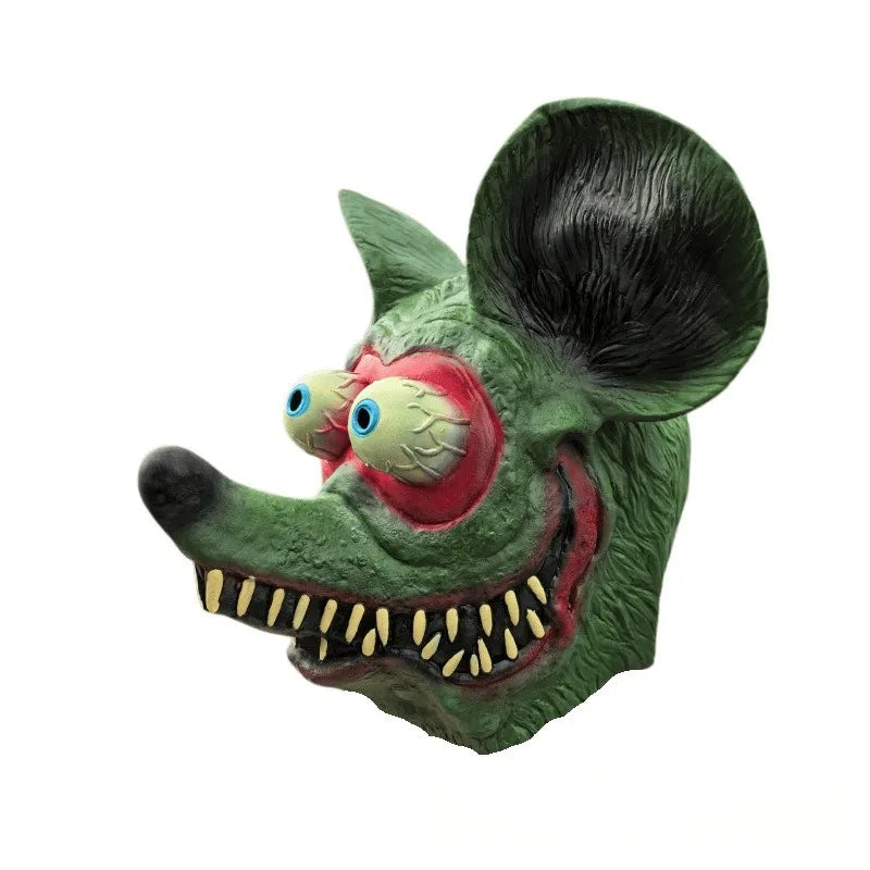 1 Piece Latex Mask, Unisex, Popular Halloween Scary Mask With Fanged Mouse, Animal Headgear Latex COS Funny Monster For Parties