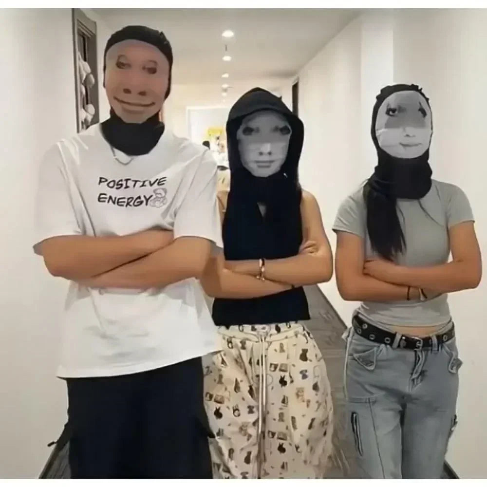 3D Seamless Perspective Funny Celebrity Face Mask Unisex Sunscreen Headcovers Halloween Cosplay Headwear