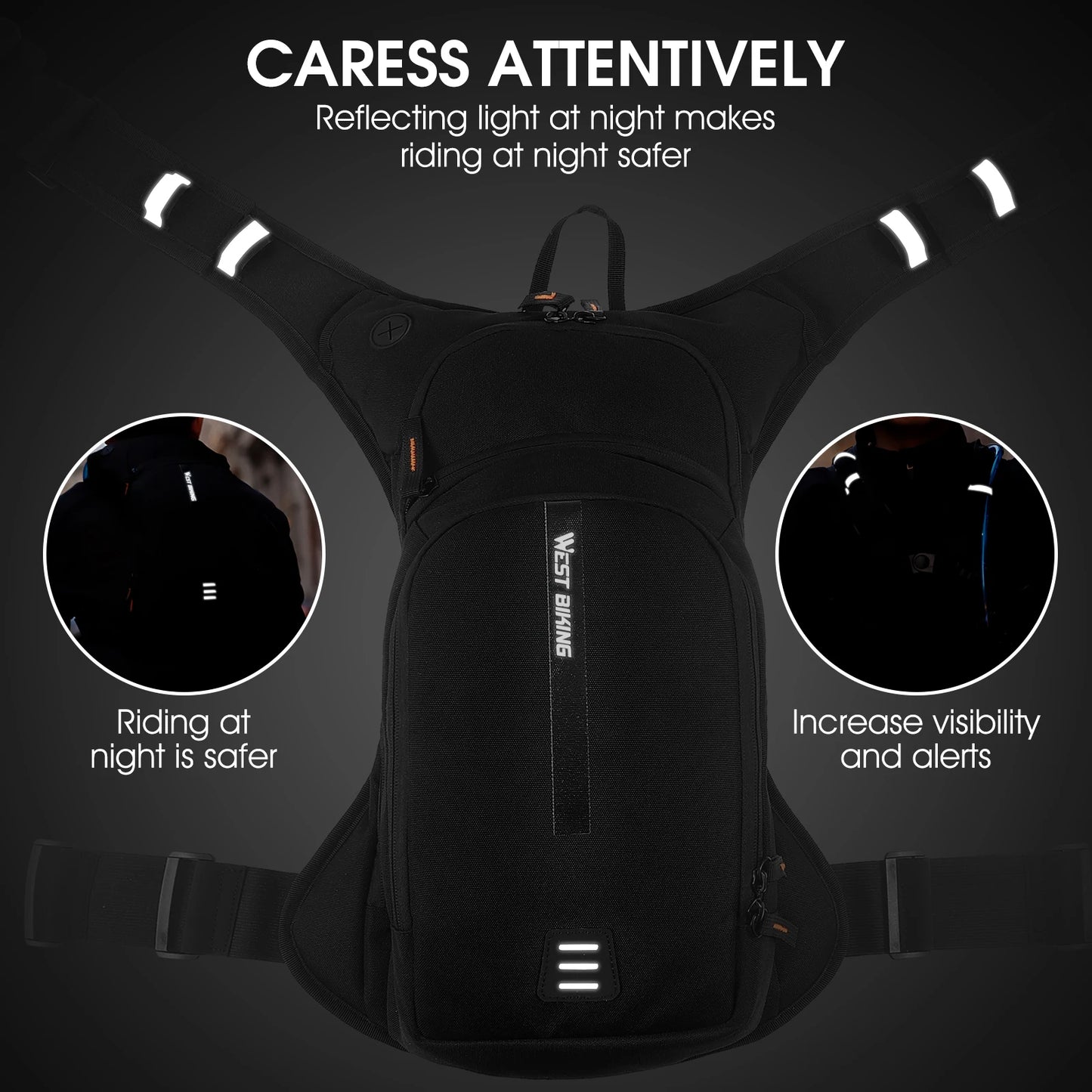 10L Cycling Hydration Backpack Ergonomic Cross Harness Climbing Hiking Outdoor Sport Travel Reflective Backpack