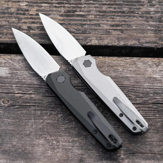 3-inch Folding Pocket Knife CPM-154 Steel Blade Aluminum Handle with Pocket Clip for Outdoor Camping And Everyday Carry