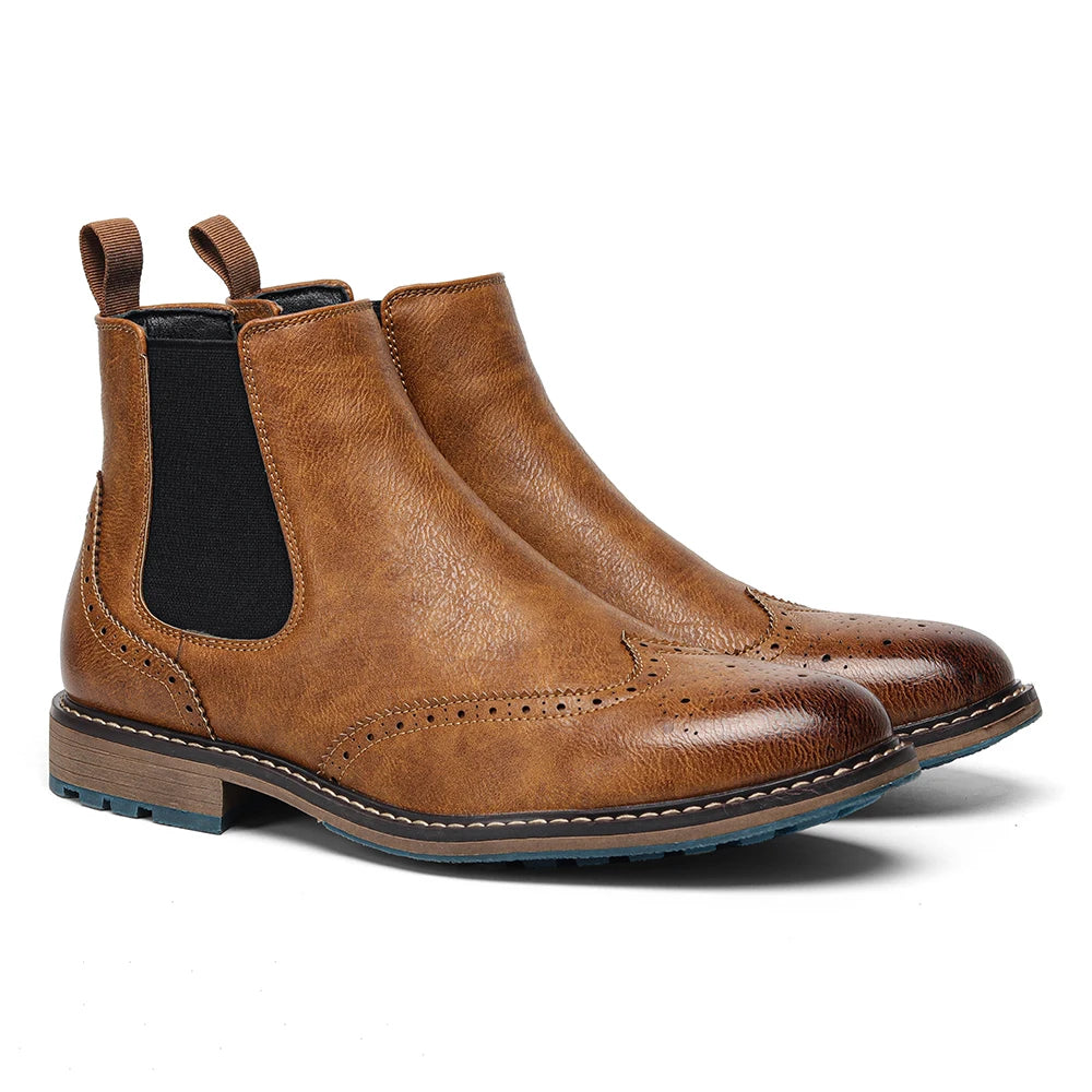 Spring Leather Boots with Zipper Classical Men Boots 2026 Fashion Comfortable Ankle Boots