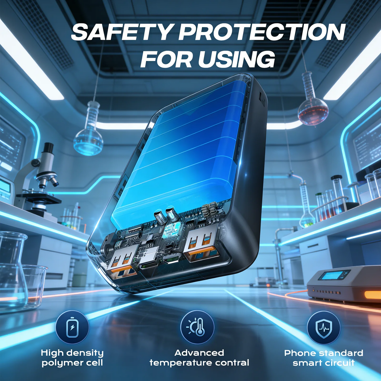 Hganus 50000mAh Powerbank 22.5W Fast Charge Protable Powerbank External Battery High Capacity For IPh Xiaomi Samsung Outdoor Use