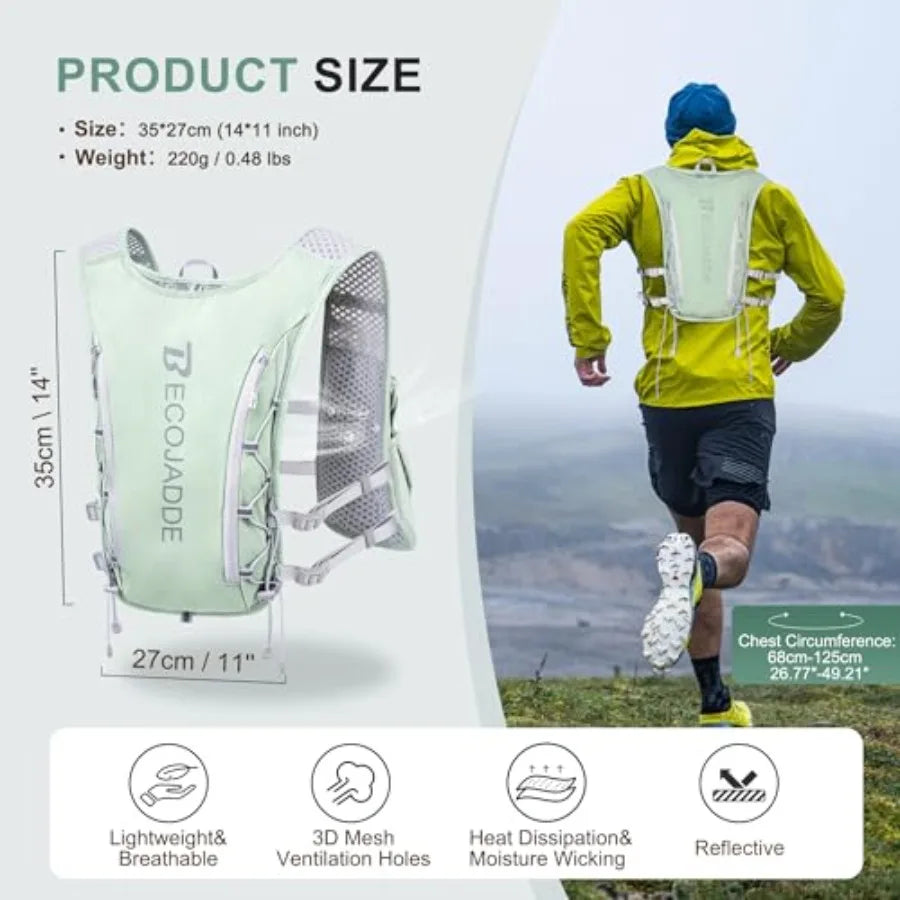 Hydration Backpack for Men Women Lightweight Backpack Hydration Pack for Marathon Trail Cycling Hiking Jogging