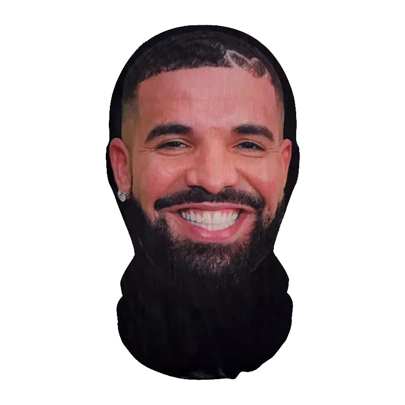 3D Seamless Perspective Funny Celebrity Face Mask Unisex Sunscreen Headcovers Halloween Cosplay Headwear