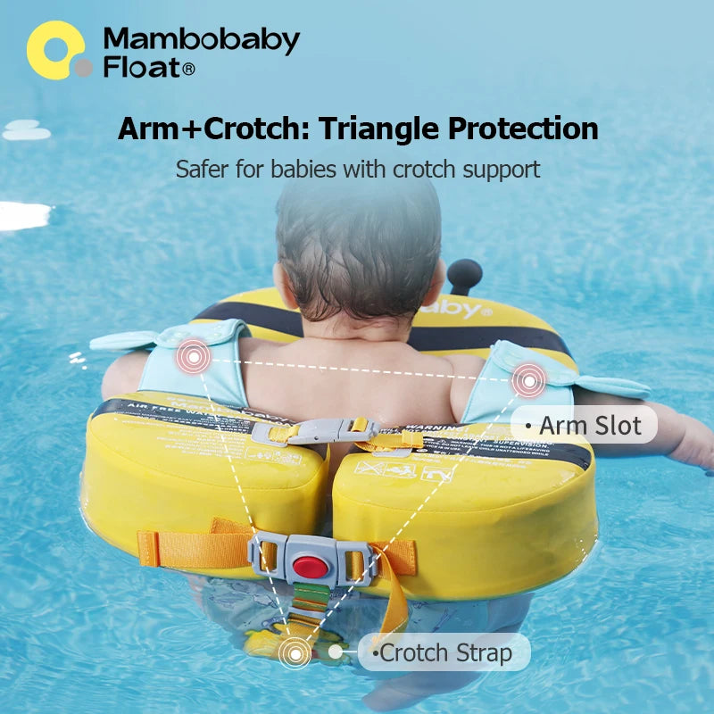 Mambobaby Float with Crotch Support 98% UV Protection Canopy Skin-friendly Baby Swim Ring Toddler Pool Float Infant Swim Circle