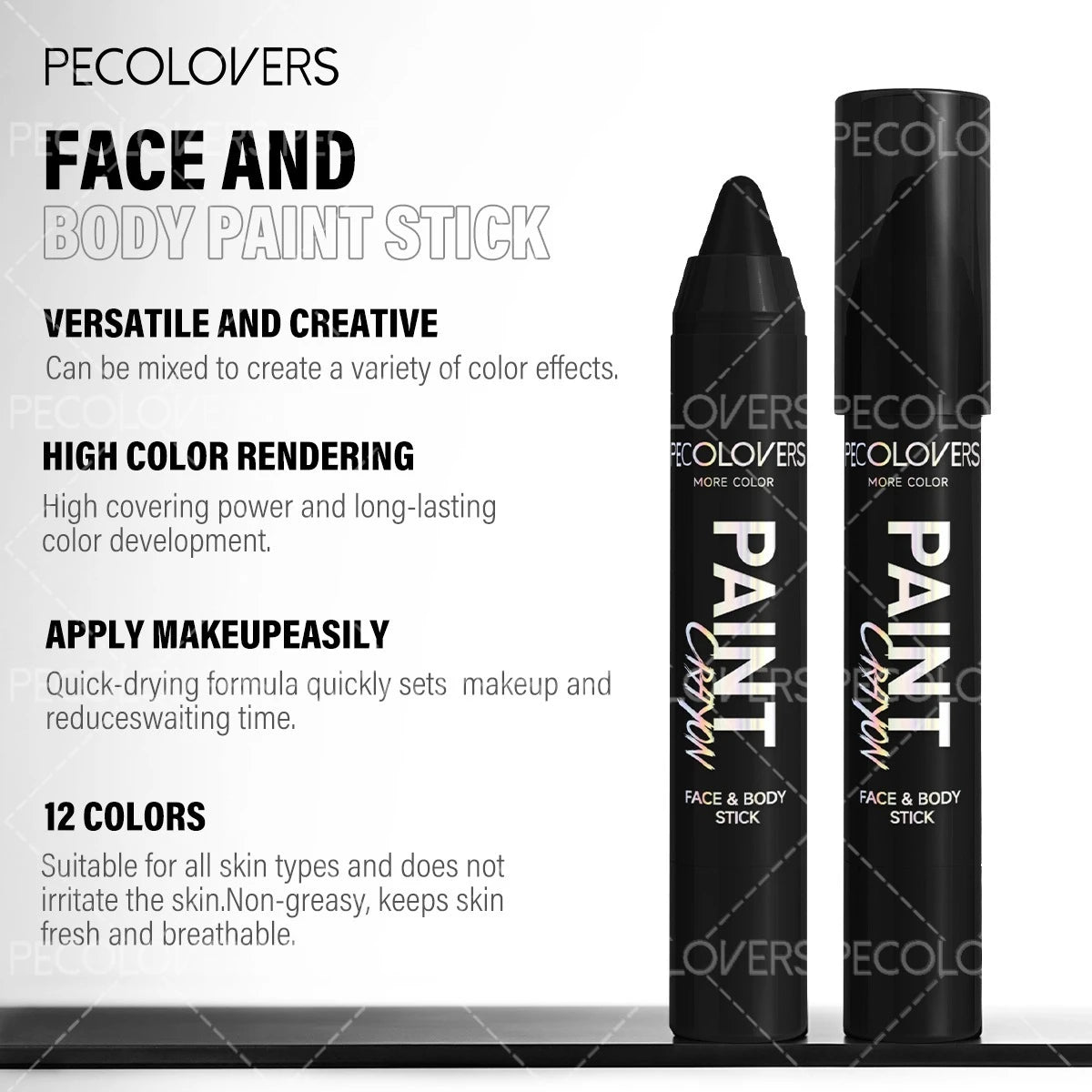 7PCS/SET Halloween Face And Lip Paint Set, 2 Paint Pens, 3 Liquid Lip Colors, 1 Detail Brush, 1 Beauty Tool, Quick-Dry Smudge-Proof Formula, Long-Wear Non-Sticky Finish, Great for Spooky Holiday Looks