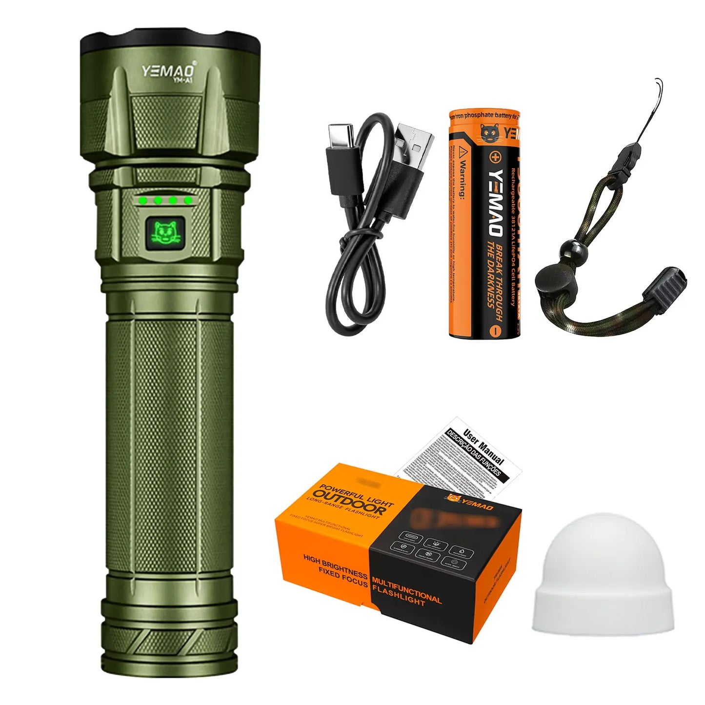 15000mAh Rechargeable Flashlights High Lumens,2800LM Bright LED Flashlight Powered Flash Light,Waterproof Handheld Flash lights