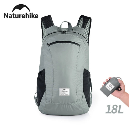 18L Black Ultralight Outdoor Waterproof Folding Backpack for Men Women‘s Bag Camping Hiking Shoulder Bag