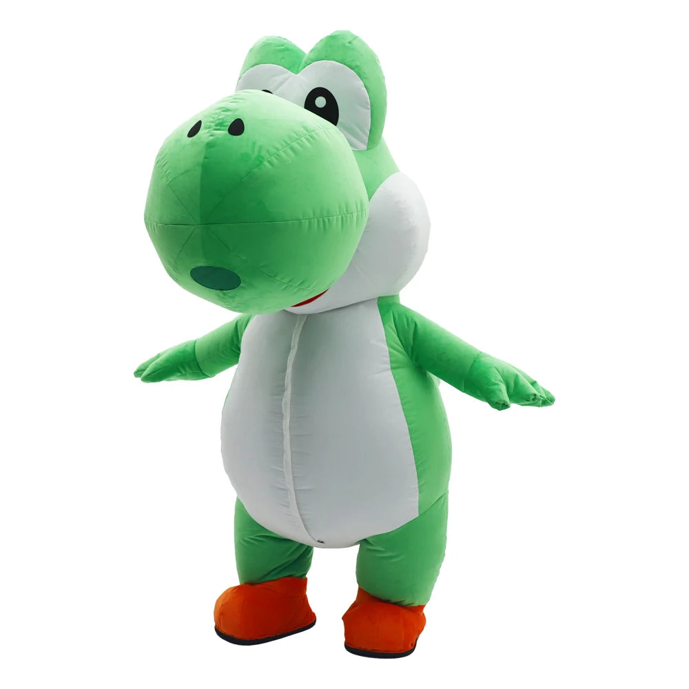 2.2M Green Dinosaur Inflatable Costume Mascot Parade Adult Character Cosplay Animal Birthday Halloween Party Event Plush Set
