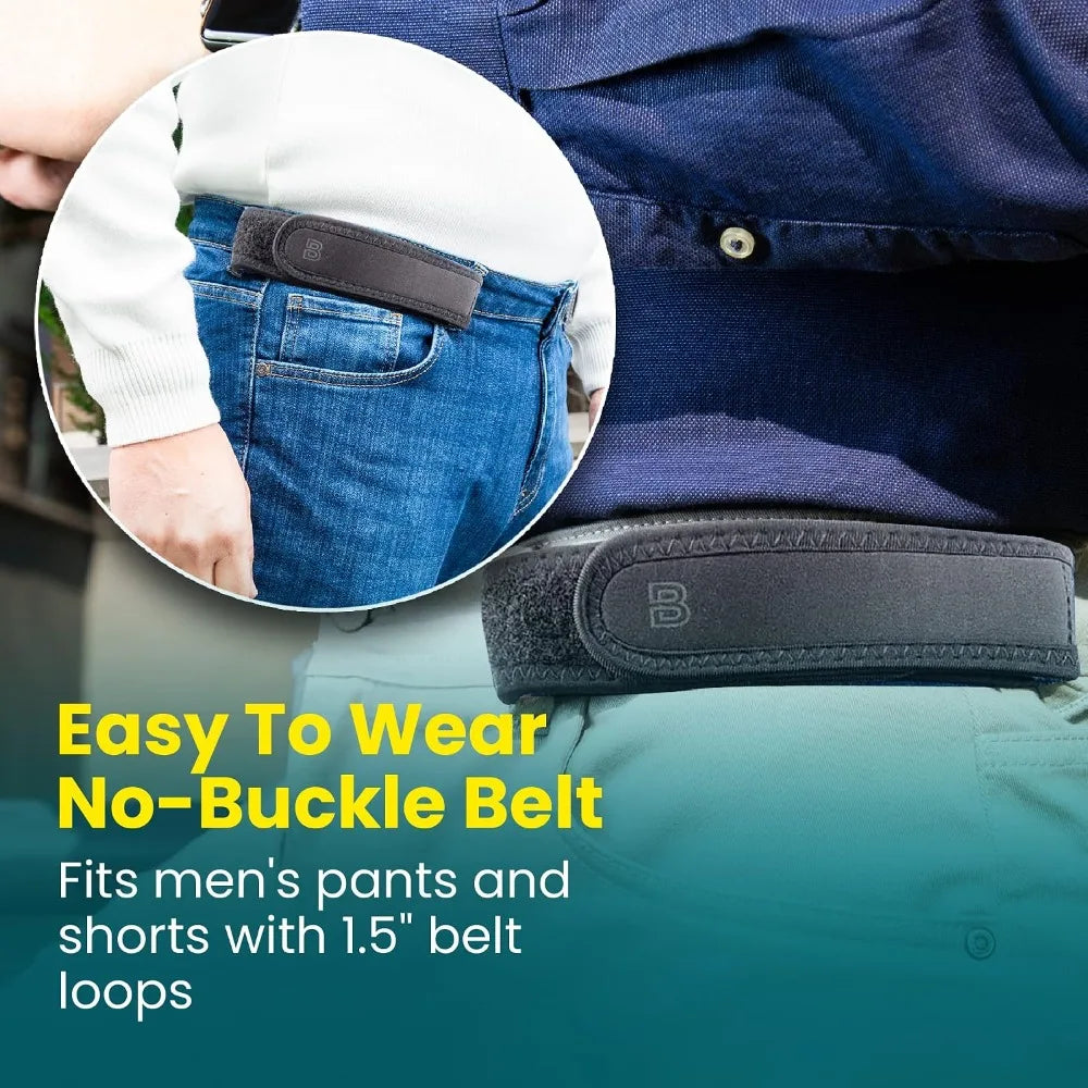 Next Generation BeltPro Buckle-Free Elastic Belt with Ultra-Soft Edge Padding - Fits 1.5 IN Belt Loops