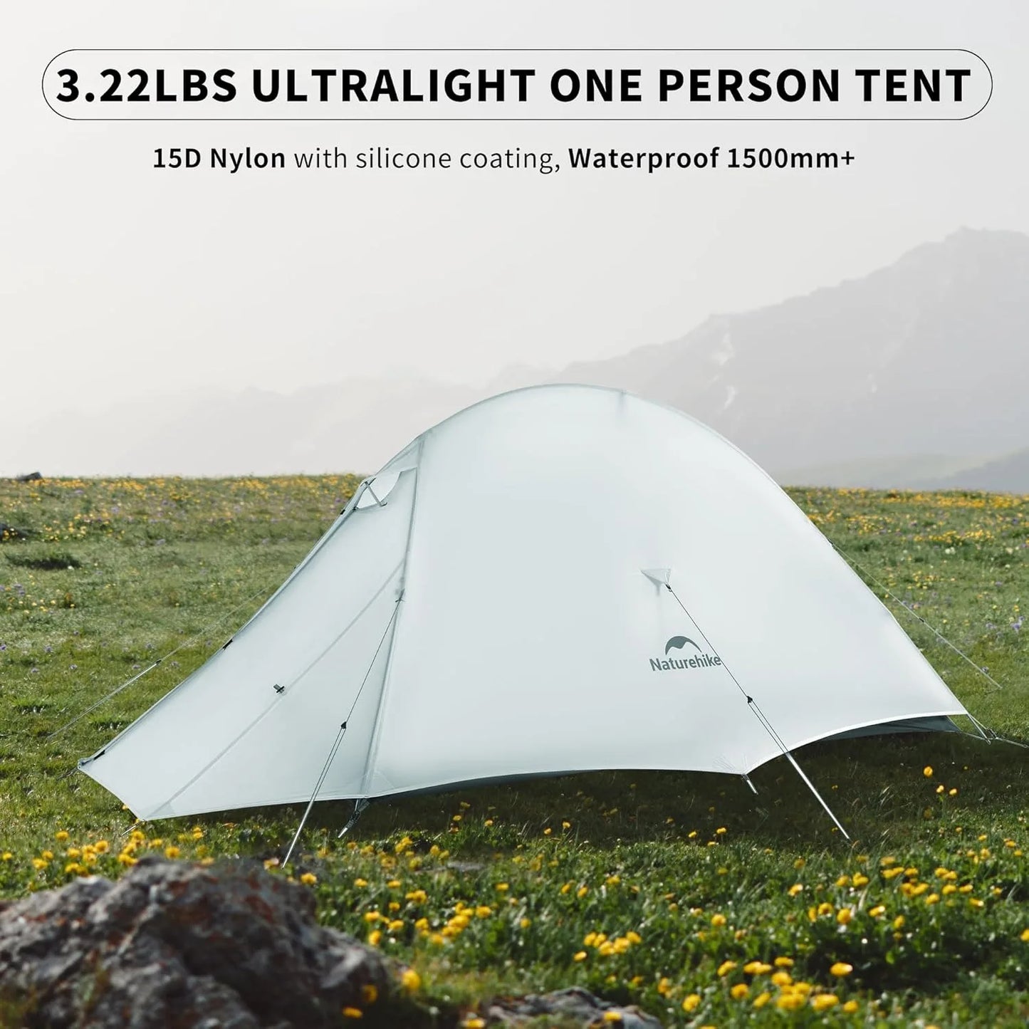 Naturehike Cloud Up UL 1/2 Person Tent Ultralight Camping Tent Double Layer Waterproof Backpacking Tent Outdoor Hiking Tent