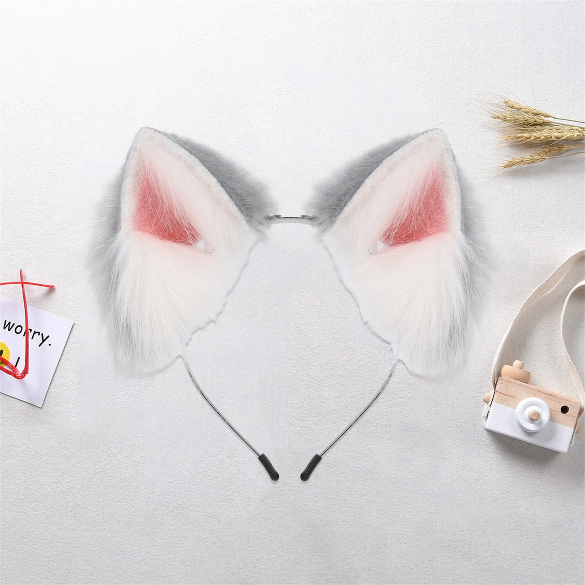 Cute Cat Ears Headband Plush Animal Ears Hair Hoop Party Headpiece Costume for Kids Adults Halloween Dress Up