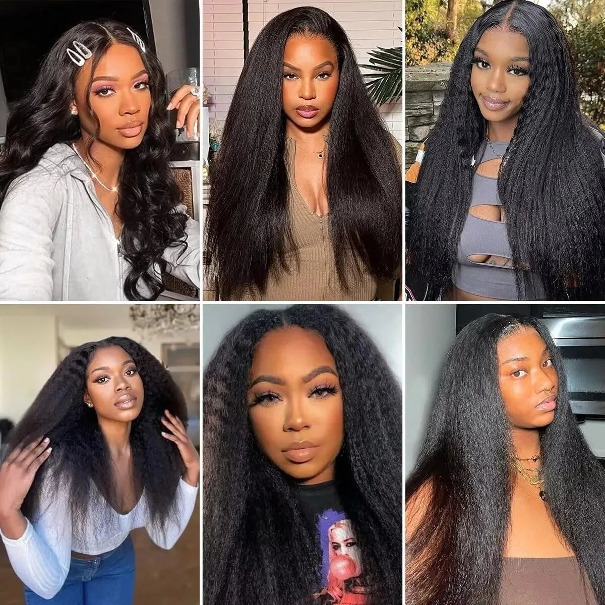 Kinky Straight V Part Wigs Human Hair Brazilian Hair Wigs for Black Women Cosplay Halloween 220% Density Kinky Straight V Part Wig Full Machine Made Wig