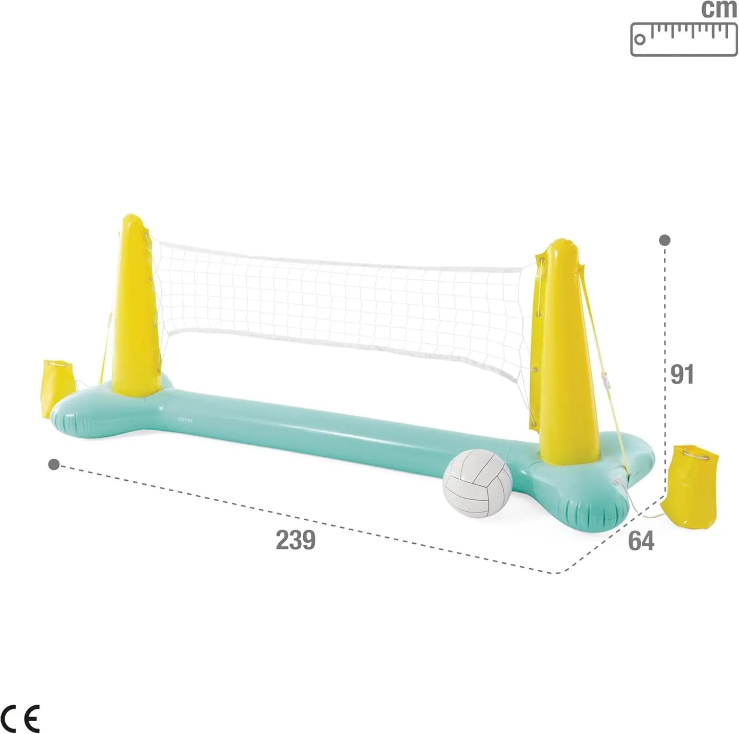 Inflatable Floating Swimming Pool Toys Volleyball Game, Green - Fun Outdoor Water Activity for Kids and Adults