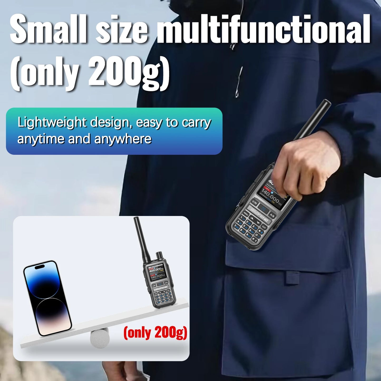 4PACK BAOFENG UV-5R MINI Walkie Talkie Bluetooth Programming Ham Two Way Radio Handheld Long Range Type-C Dual PTT Multi Band