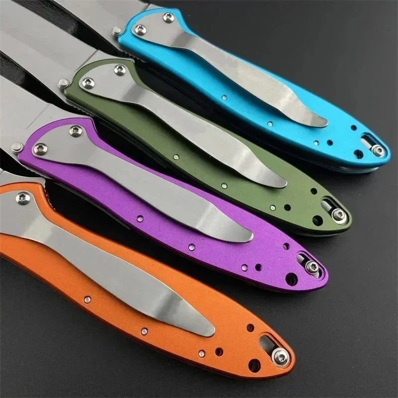 KS Leek 1660 Aluminum Folding Knife 8Cr13Mov Blade EDC Knife Window Breaker Self-Defense Tool Outdoor Fishing Knife Men's Gifts