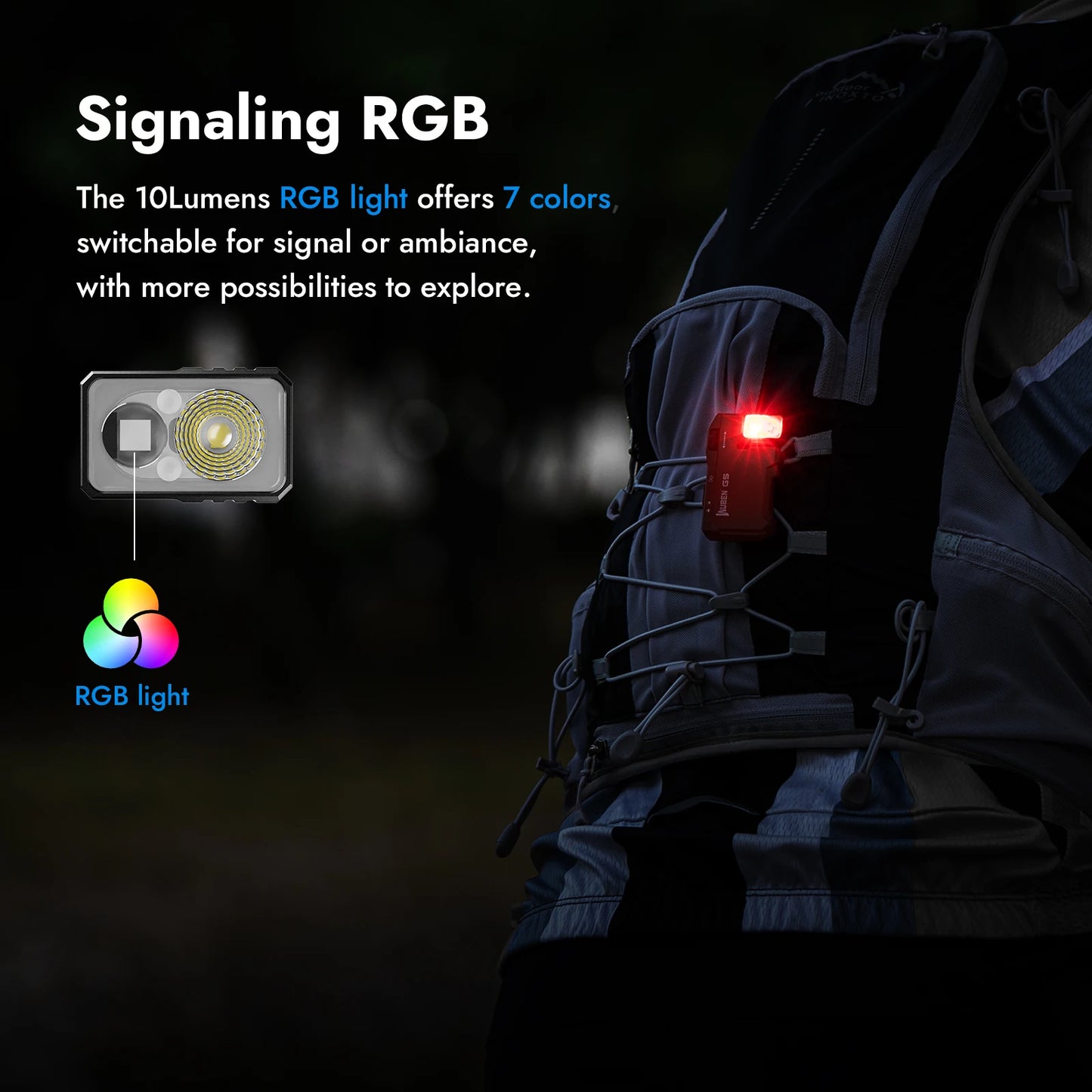 Rechargeable EDC Flashlight, 400 Lumens Dual Light Sources Mini Flashlight with RGB Light, Portable Pocket Flashlights