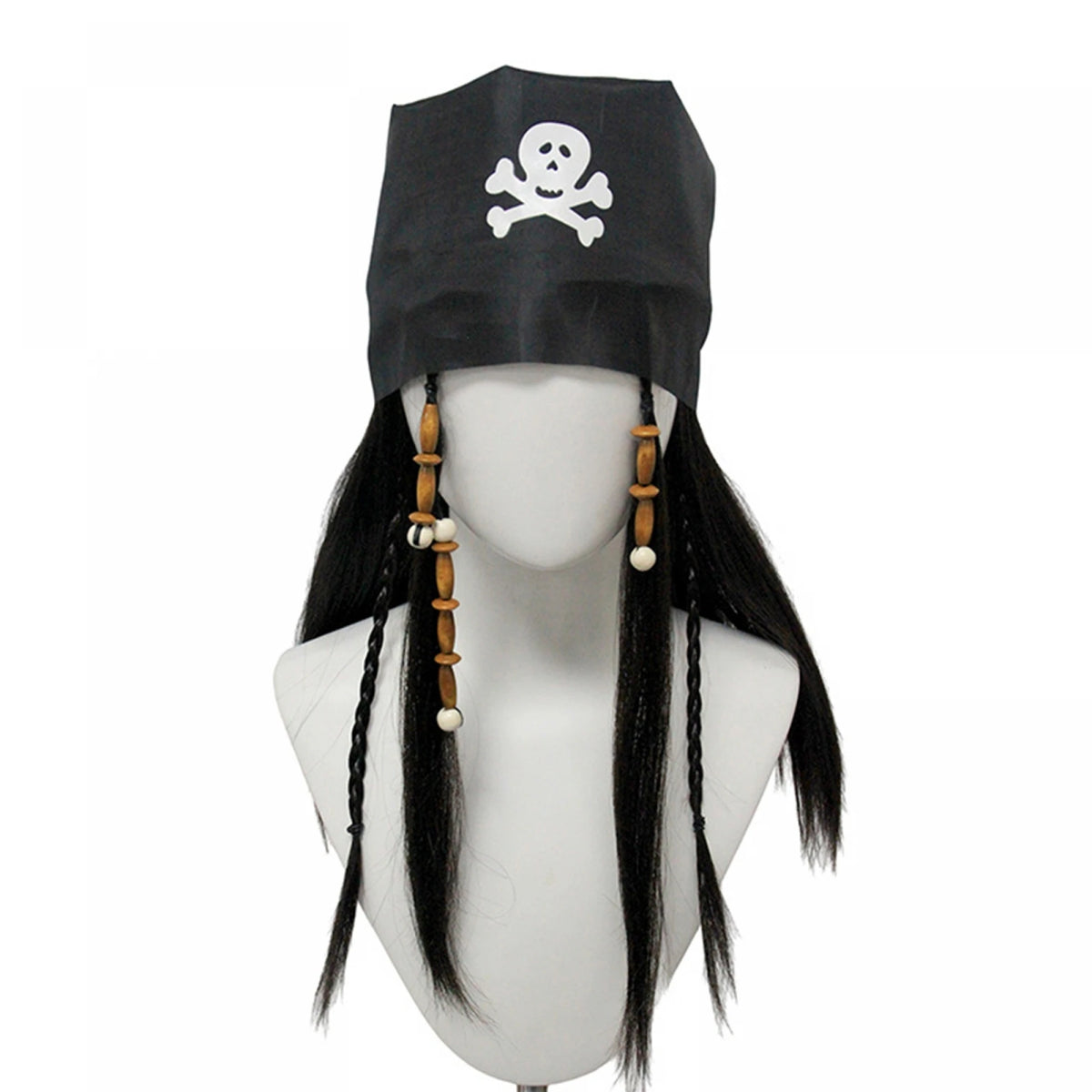 Women Halloween Pirate Print-Bandana-Straight With-Skull-Print Headpiece Party Accessories Wig Straight Straight Cosplay