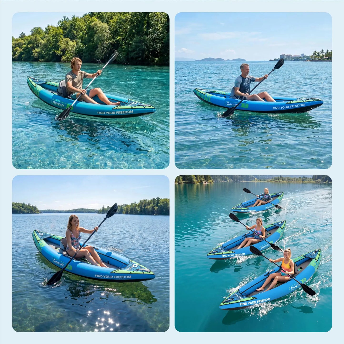 2 Person Inflatable Kayak Portable Fishing Touring Boat Heavy Duty Canoe With Seat Paddles Pump Outdoor Water Sports