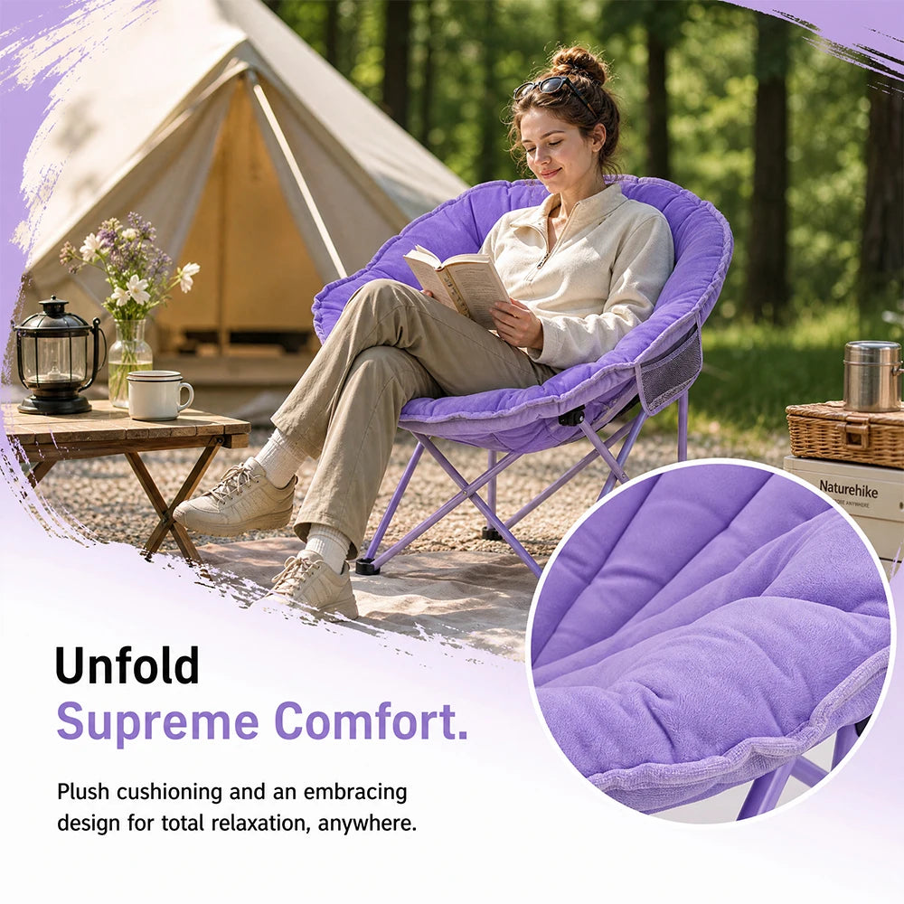 Extra Large Heavy-Duty Outdoor Camping Folding Chair with 330 Lbs Capacity Includes Storage Bag Side Net Pocket Cooler And Sport Kit for Lawn Beach Camping Travel Hiking