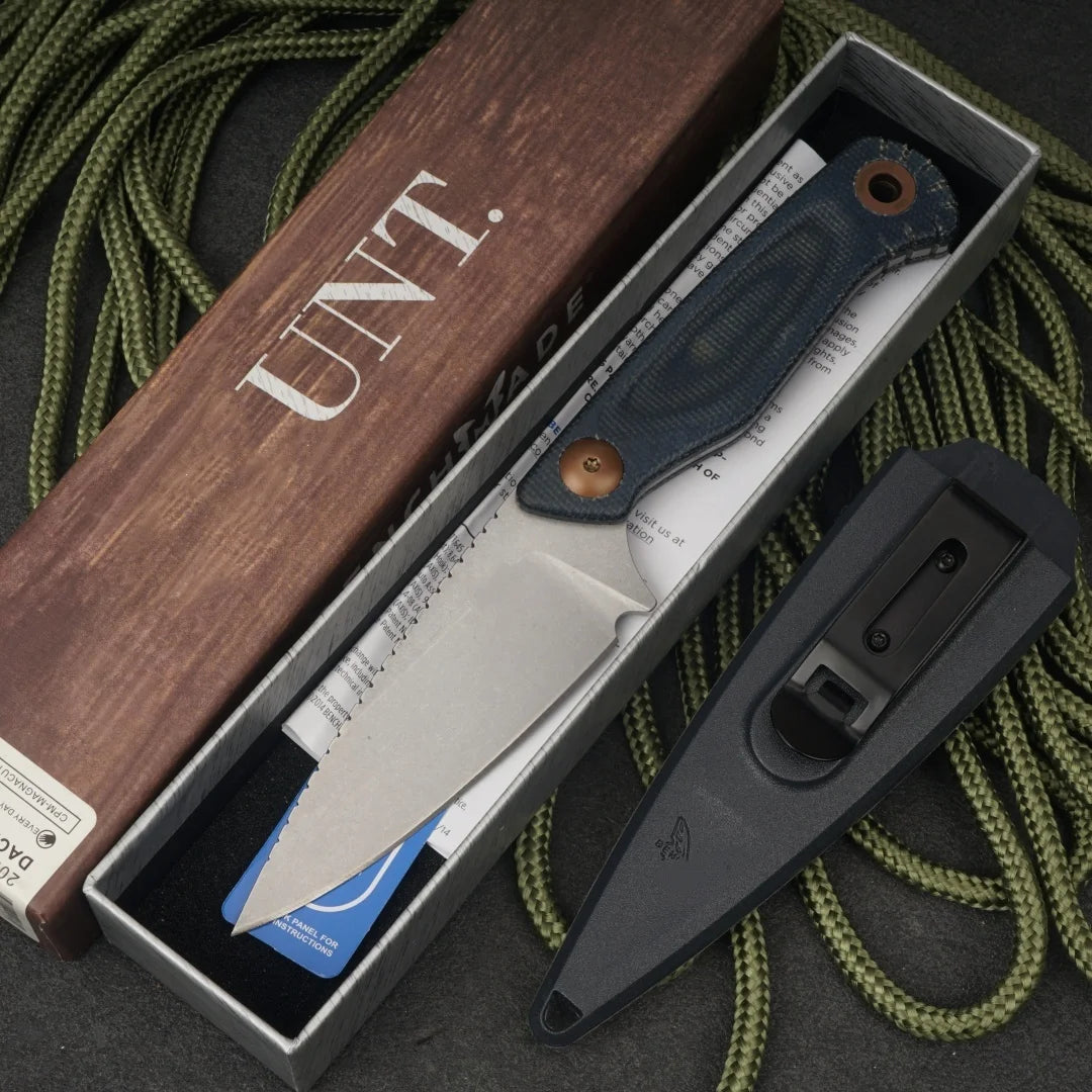 Flax handle + CPM-MagnaCut,EDC tactical fixed blade. Essential outdoor tool,great for gifts or collection.Shipped from the US