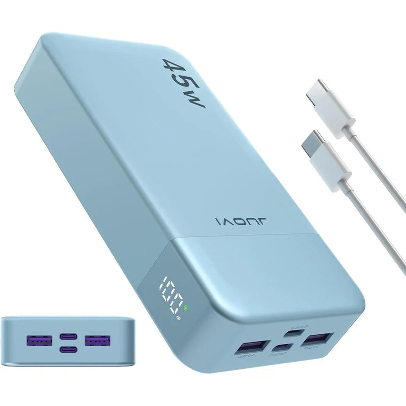 JUOVI Power Bank 20000Mah 45W Fast Charging with LED Display Portable Phone Charger USB C Power Bank for iPhone 17 16 15 14 13
