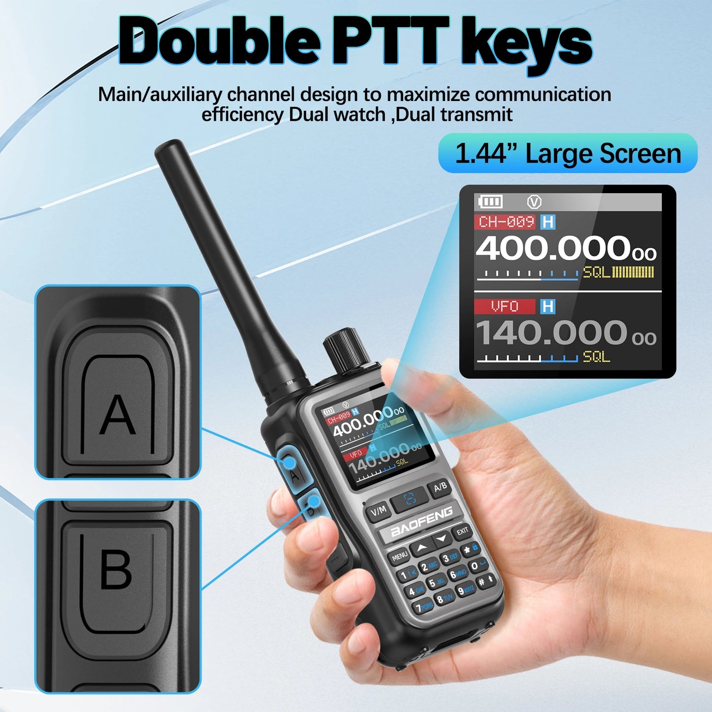 4PACK BAOFENG UV-5R MINI Walkie Talkie Bluetooth Programming Ham Two Way Radio Handheld Long Range Type-C Dual PTT Multi Band