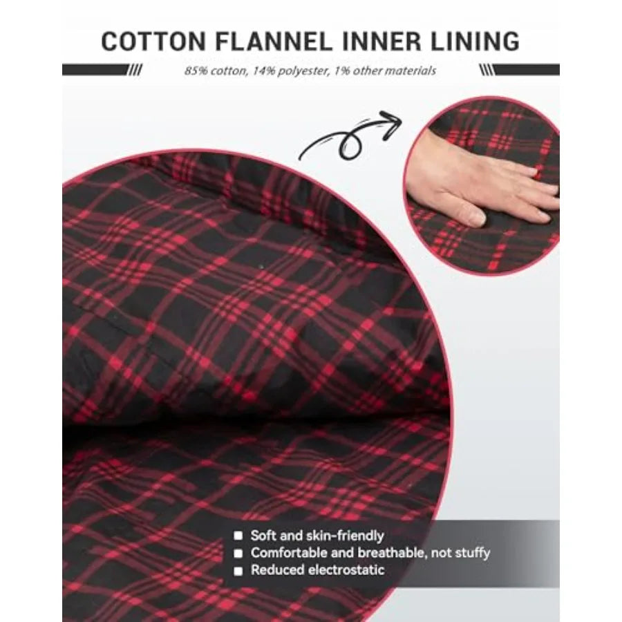 Sleeping Bag for Adults Cold Weather and Warm Extra Wide Big and Tall XL Portable Waterproof Flannel Sleeping Bags Essentials
