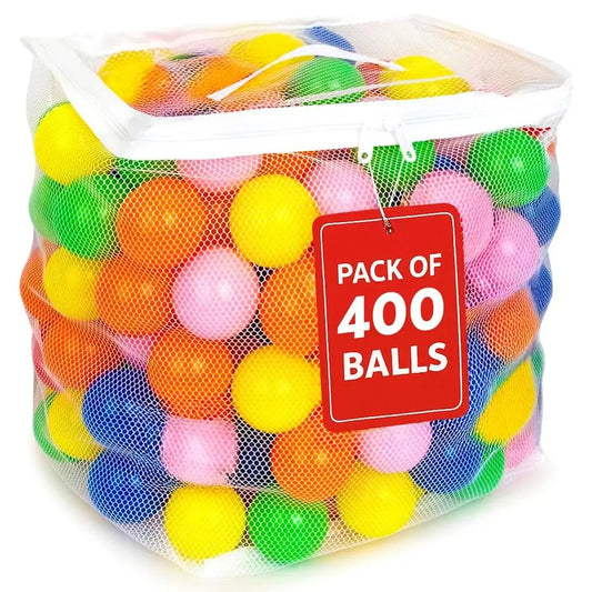 Balls for Ball Pit, Plastic Crush Proof, Phthalate amp BPA Free, Assorted Colors. 400 Balls
