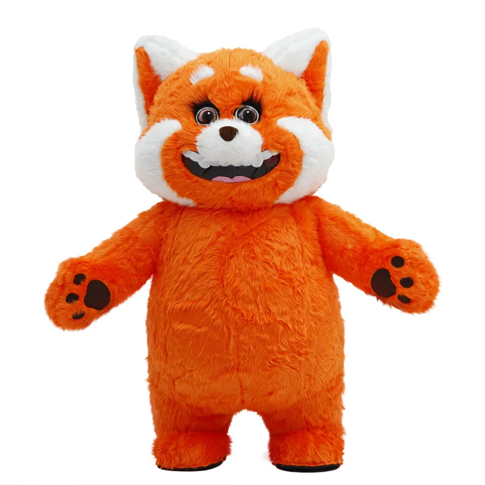 2.2M Orange Raccoon Inflatable Costume Mascot Adult Character Cosplay Animal Birthday Party Set with Battery