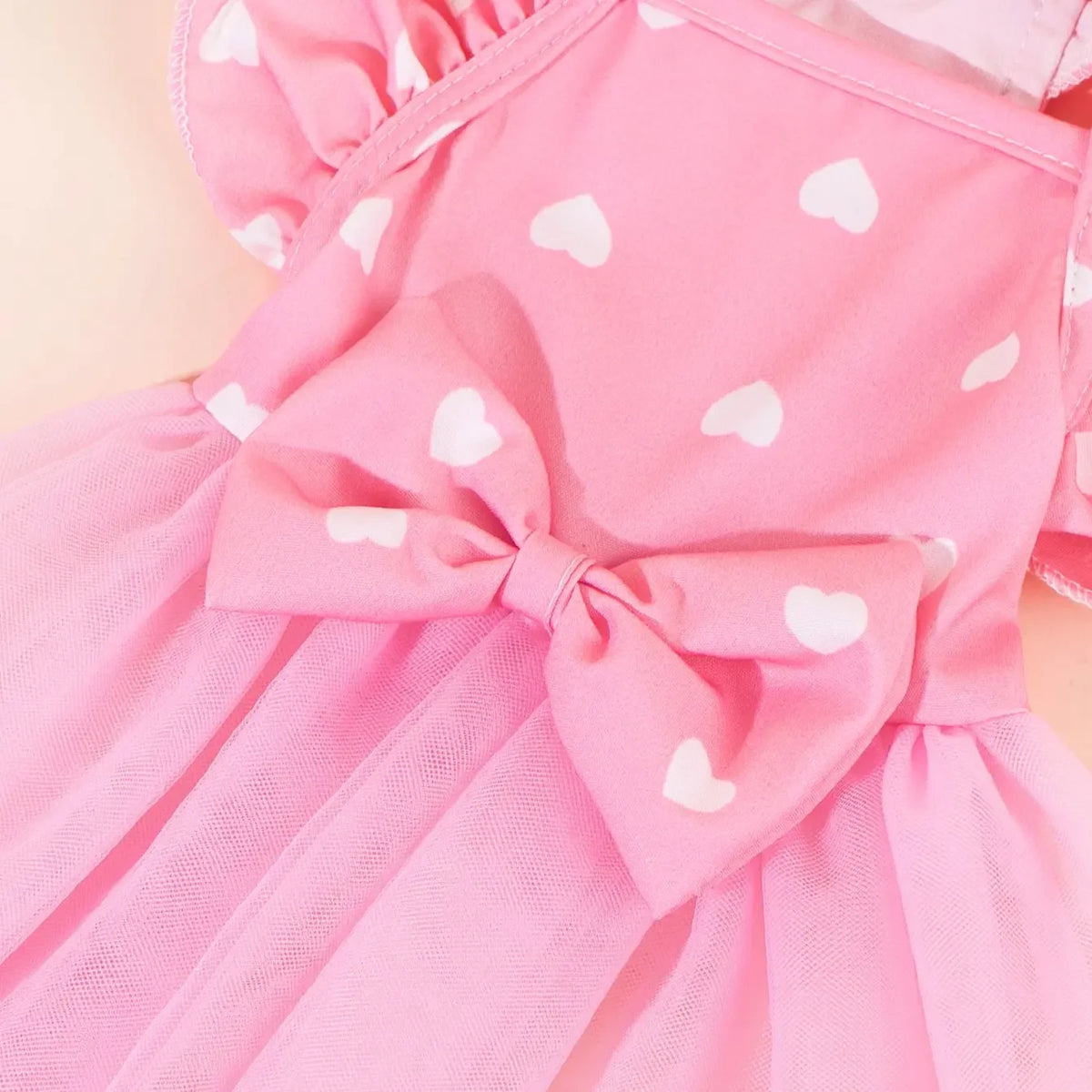 Cute Fashion Print Pet Dress with Bow, Plaid Pet Costume, Elastic Mesh Princess Dress, Puppy Cat, Complete Set, Clothing, Puppy Clothes