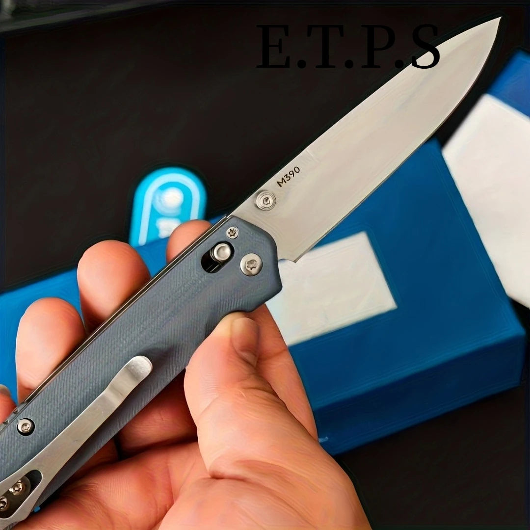 Quick-Open Folding Knife G10 Handle Self-Locking EDC Pocket Knife Clip Point Blade for Camping Fishing Outdoor Survival Gear