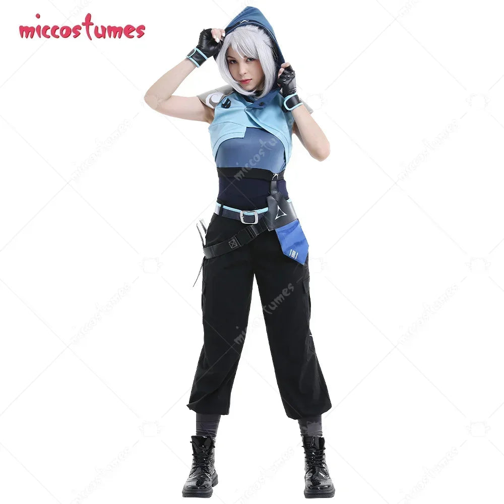Miccostumes Black Cosplay Costume Unisex Sportswear Outfits with Belts Gloves